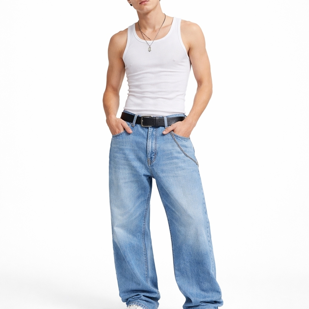 Rocawear Vintage Baggy Jeans Y2K Embroidered Wide Leg Denim Men Size 42